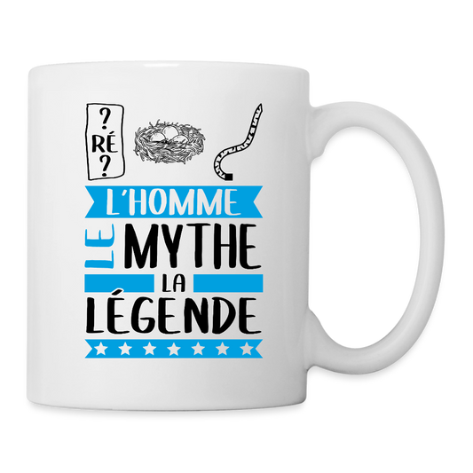 Mug blanc Dominique rébus – L’homme, le mythe, la légende - blanc