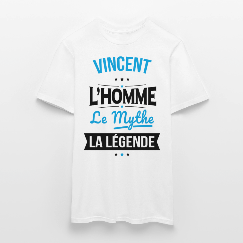 T-shirt Homme - Vincent - l'Homme - le Mythe - la Légende - blanc