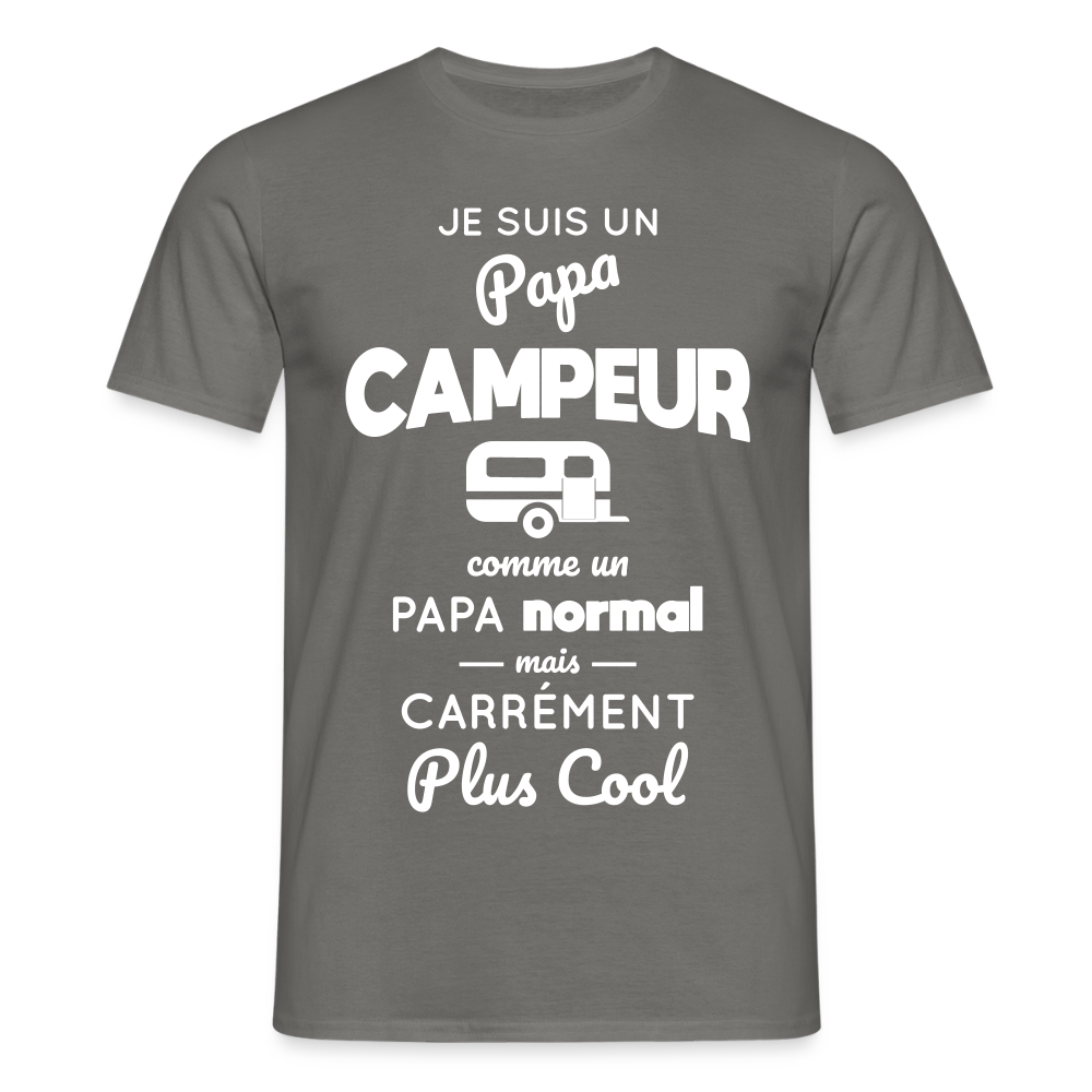T-shirt Homme - Papa campeur plus cool - gris graphite