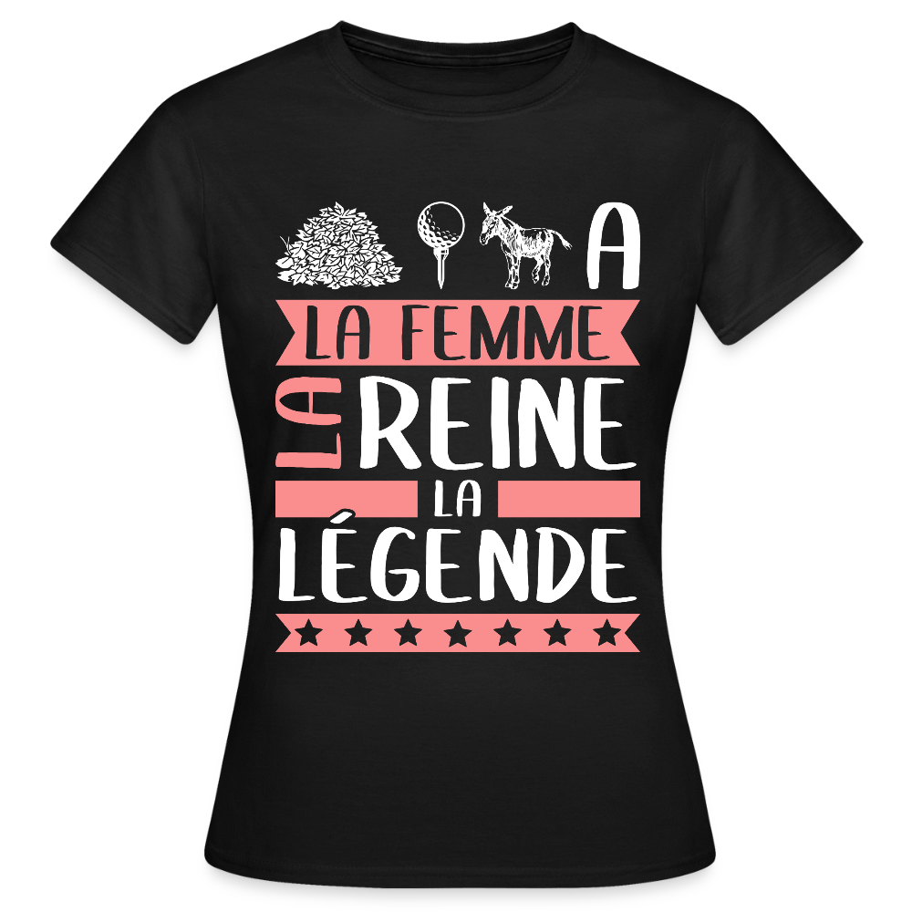 T-shirt femme Tatiana rébus – La femme, la reine, la légende - noir