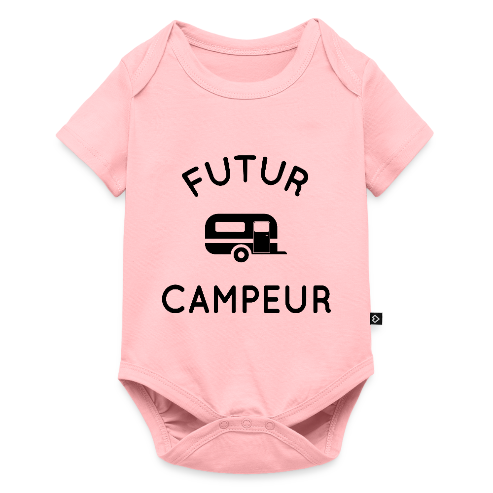 Body Bébé bio manches courtes - Futur campeur - rose