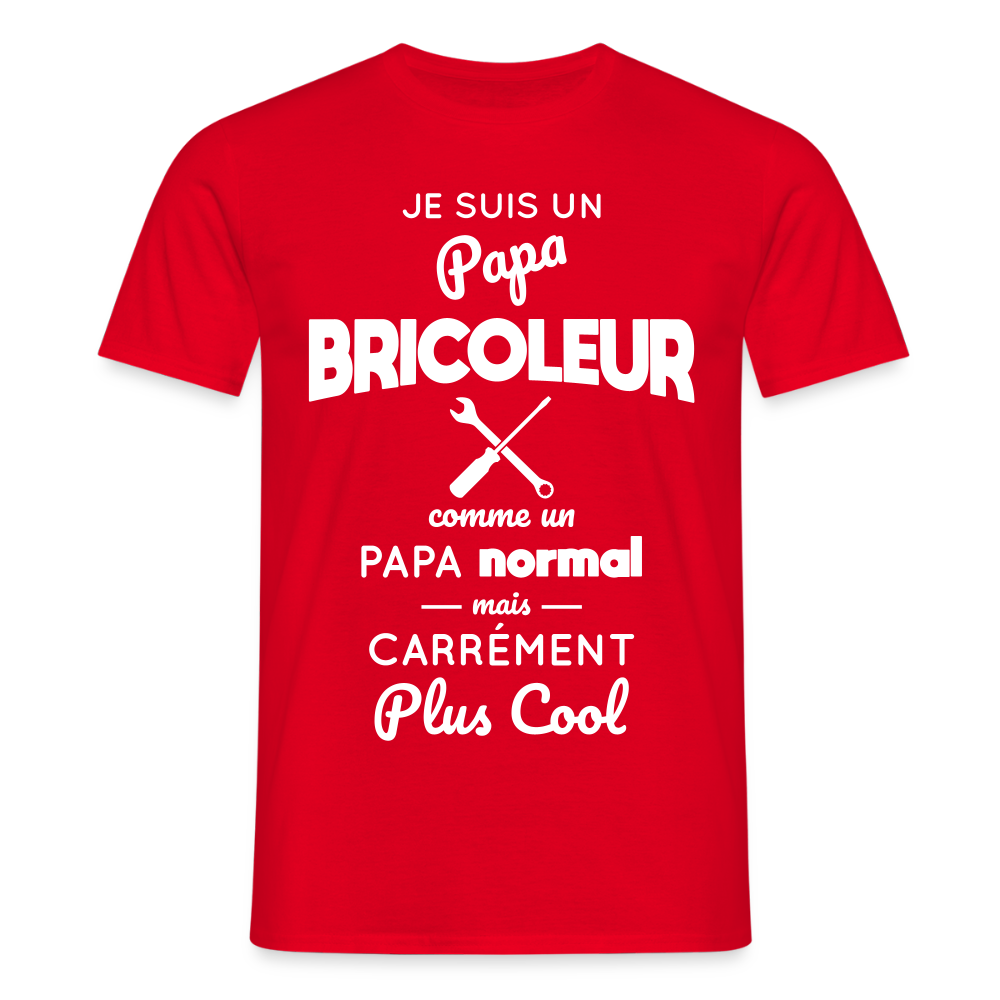 T-shirt Homme - Papa bricoleur plus cool - rouge