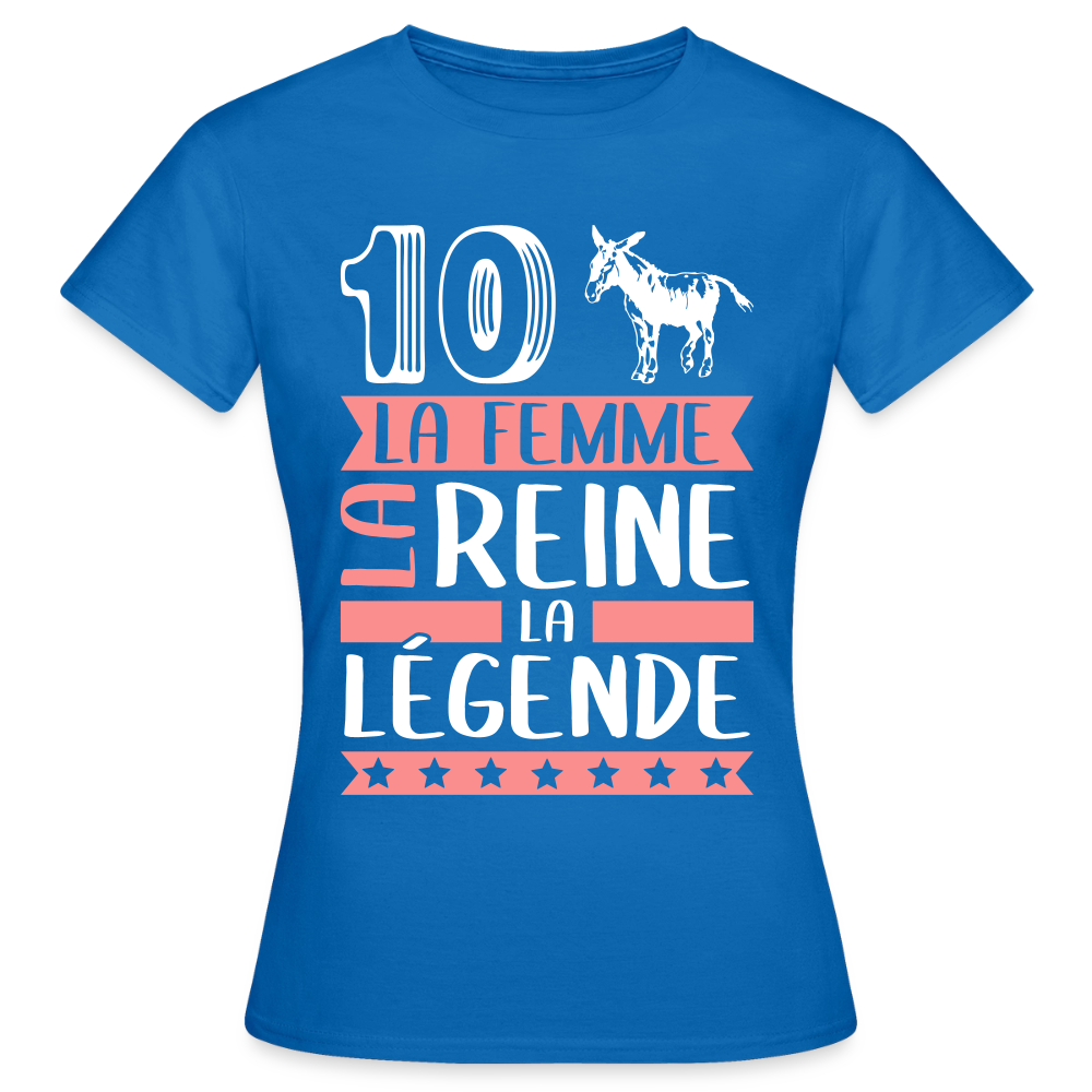 T-shirt femme Diane rébus – La femme, la reine, la légende - bleu royal