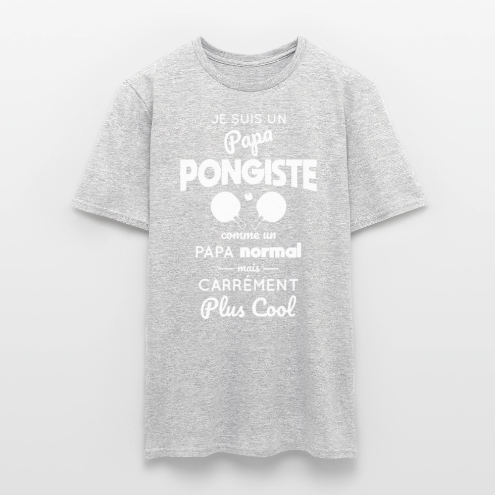 T-shirt Homme - Papa pongiste plus cool - gris chiné