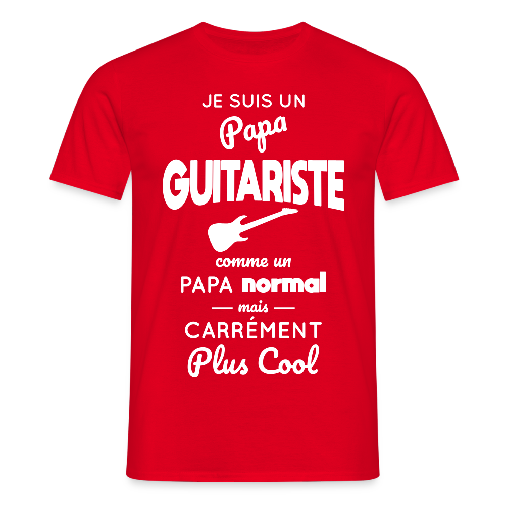 T-shirt Homme - Papa guitariste plus cool - rouge