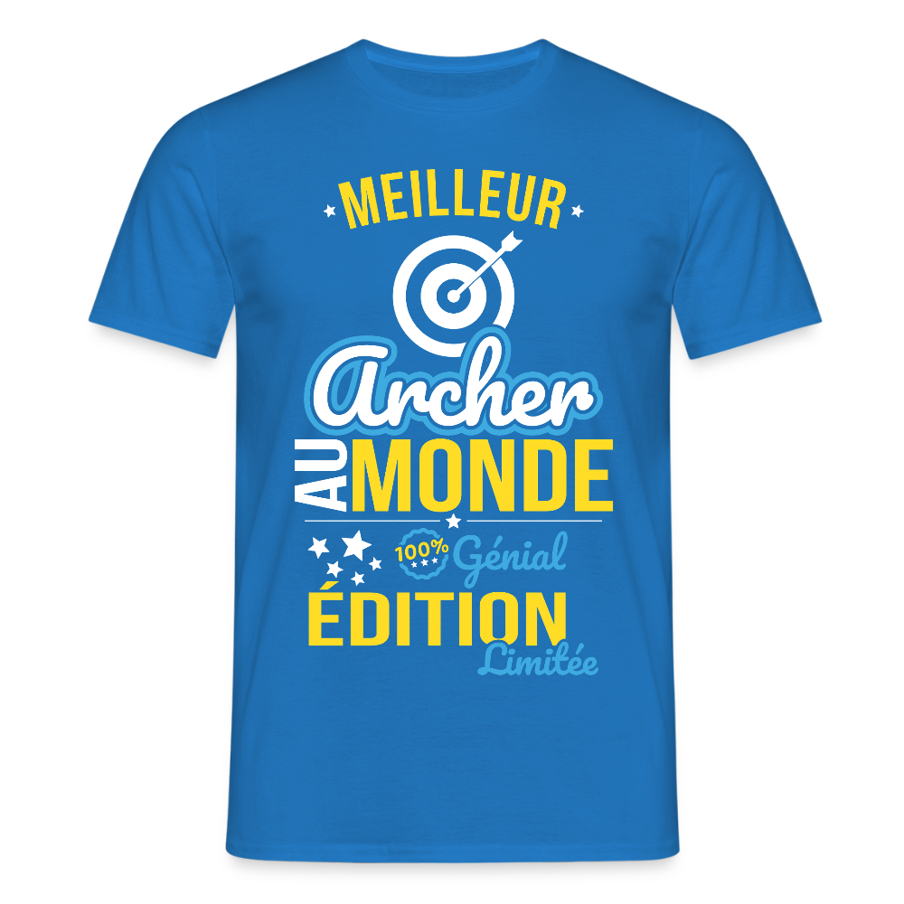 T-shirt Homme - Meilleur Archer au monde - 100% génial - bleu royal