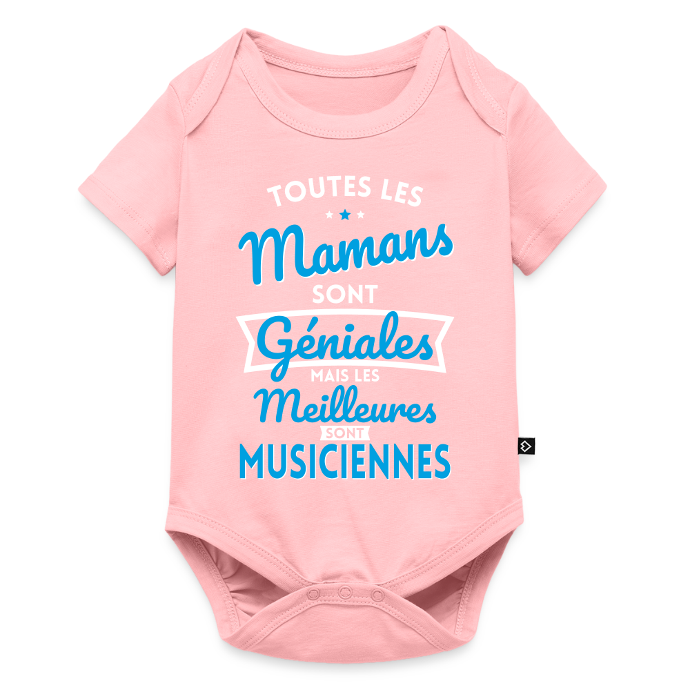 Body Bébé bio manches courtes - Mamans géniales - Les meilleures sont musiciennes - rose