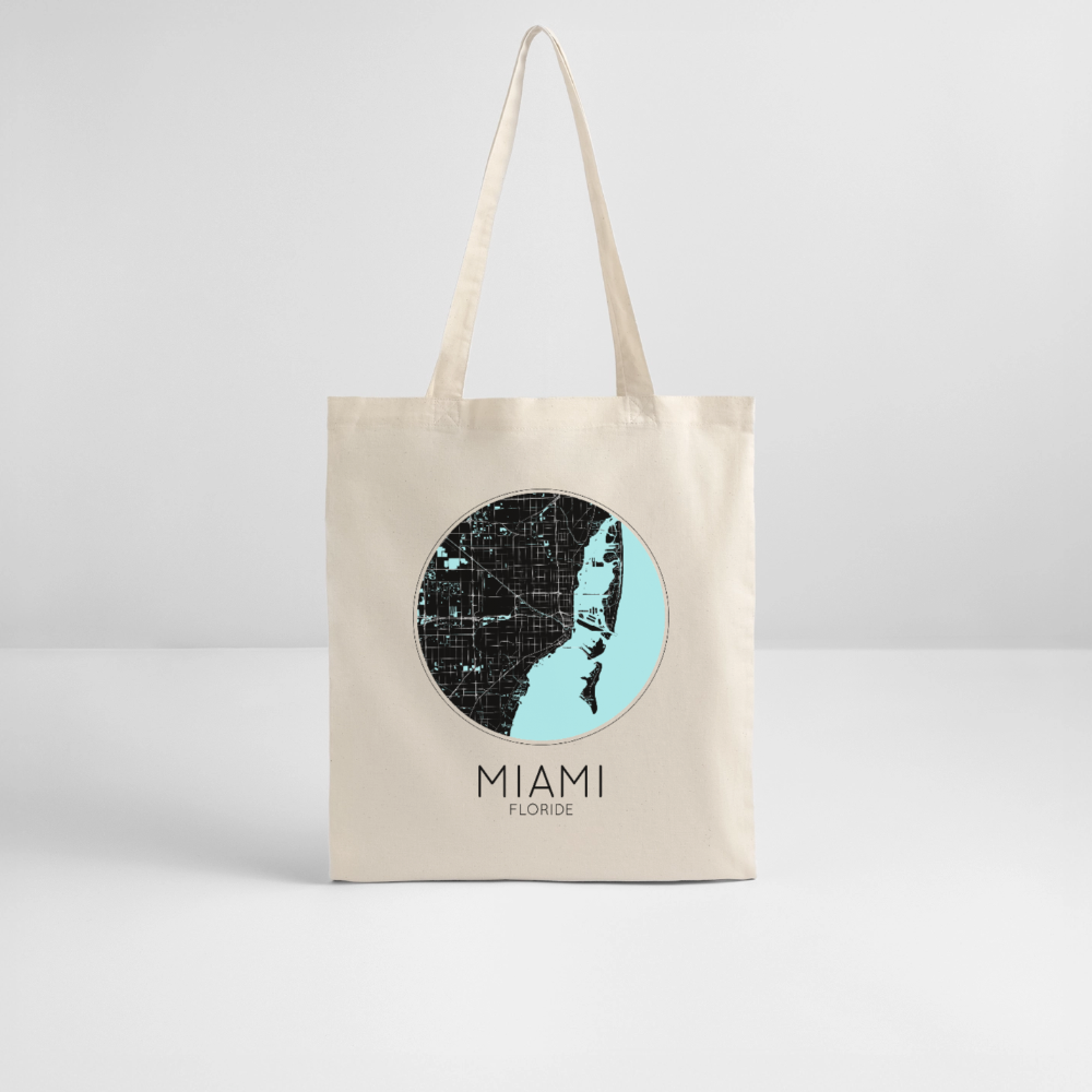 Tote Bag Miami Bio Coloris Clair – Plan de Miami - écru doux