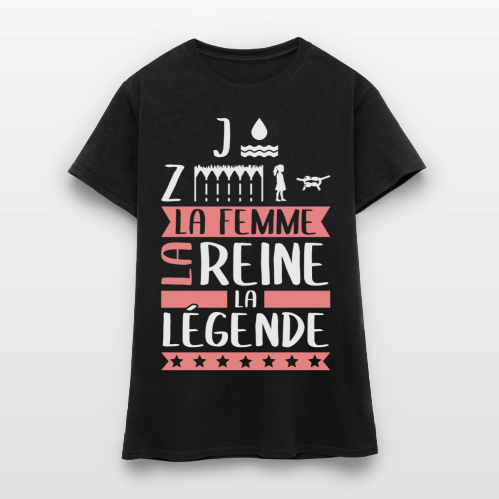 T-shirt femme Joséphine rébus – La femme, la reine, la légende - noir