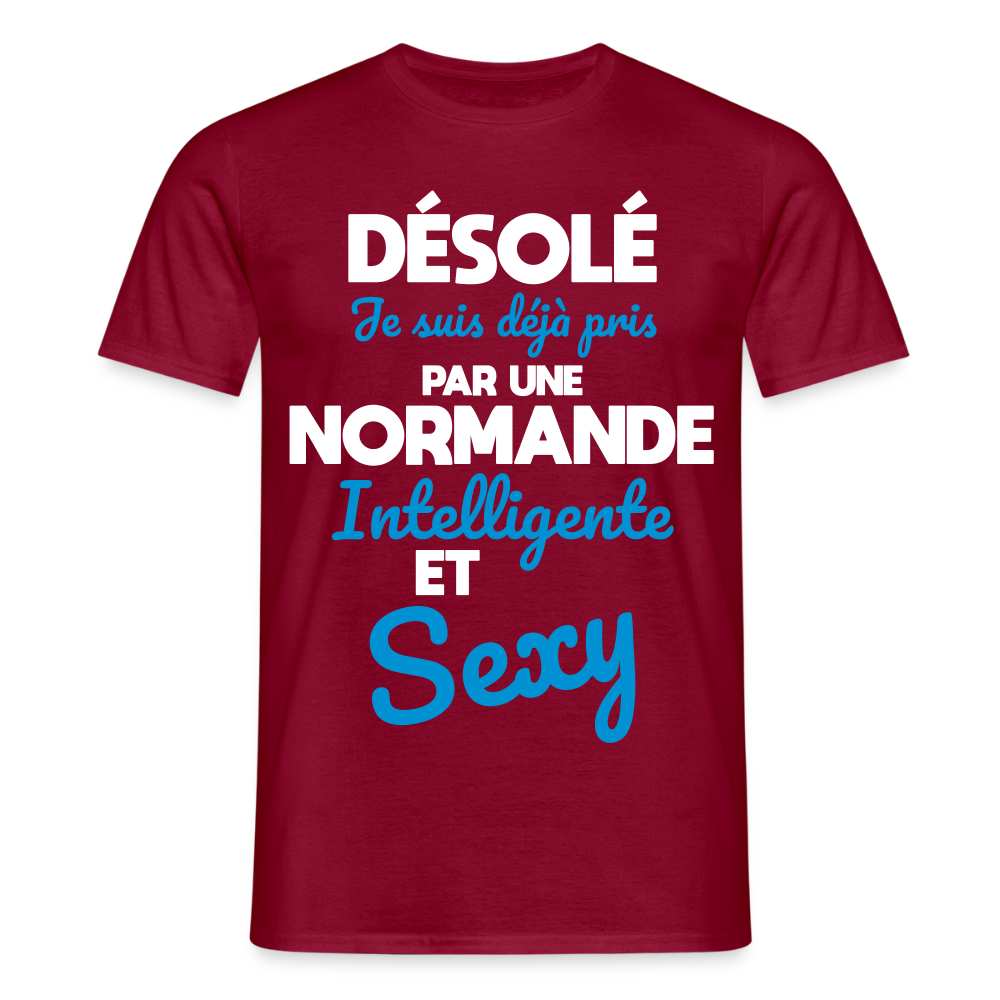 T-shirt Homme -  Je suis déjà pris par une Normande intelligente et sexy - rouge brique