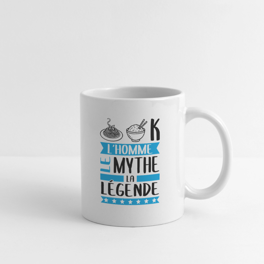 Mug blanc Patrick rébus – L’homme, le mythe, la légende - blanc