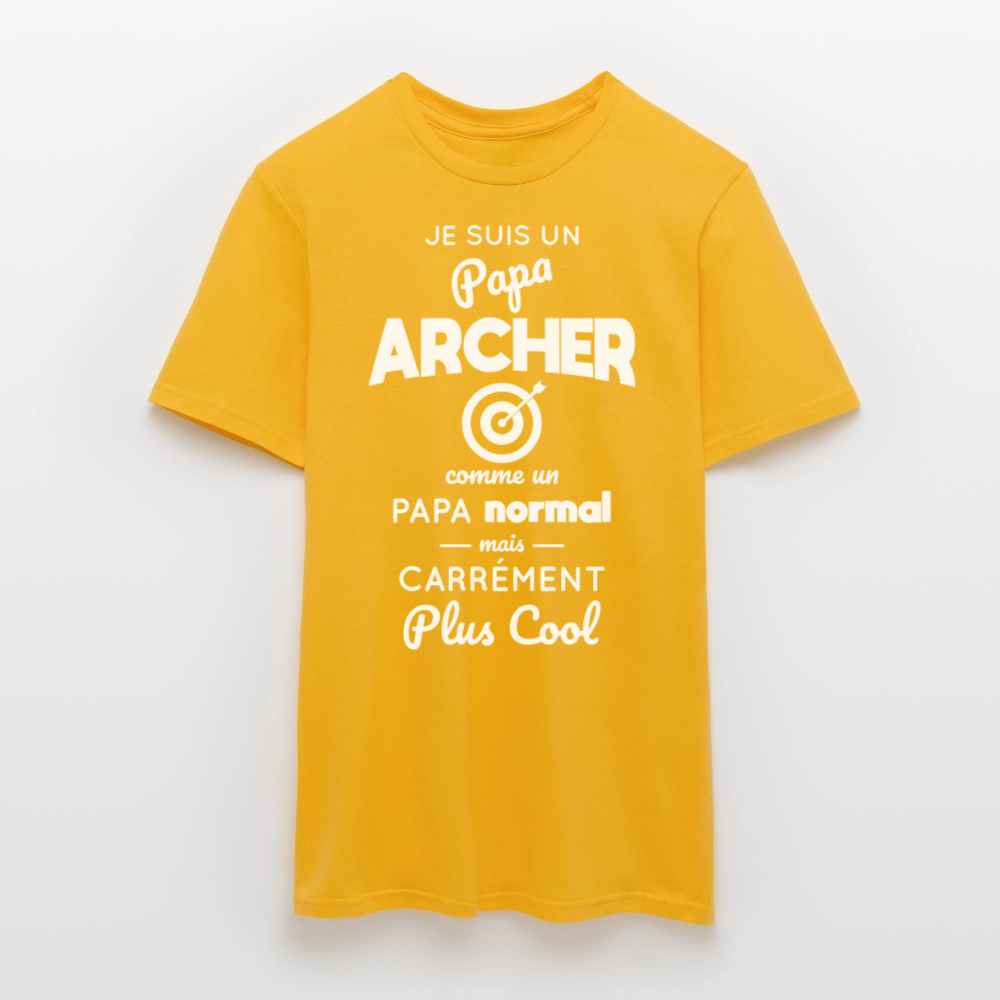 T-shirt Homme - Papa archer plus cool - jaune