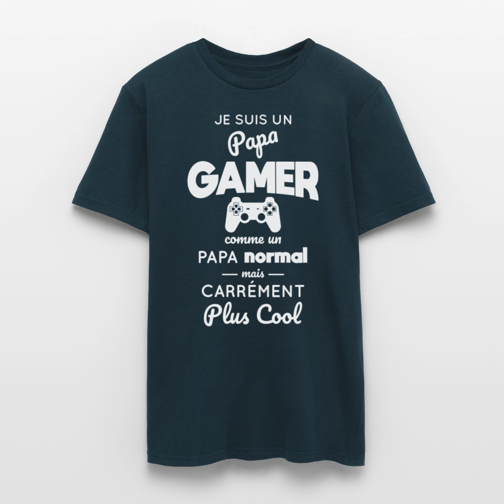 T-shirt Homme - Papa gamer plus cool - marine