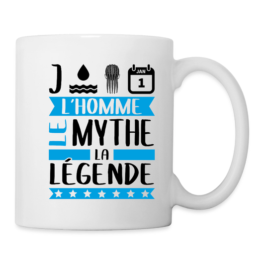 Mug blanc Jonathan rébus – L’homme, le mythe, la légende - blanc