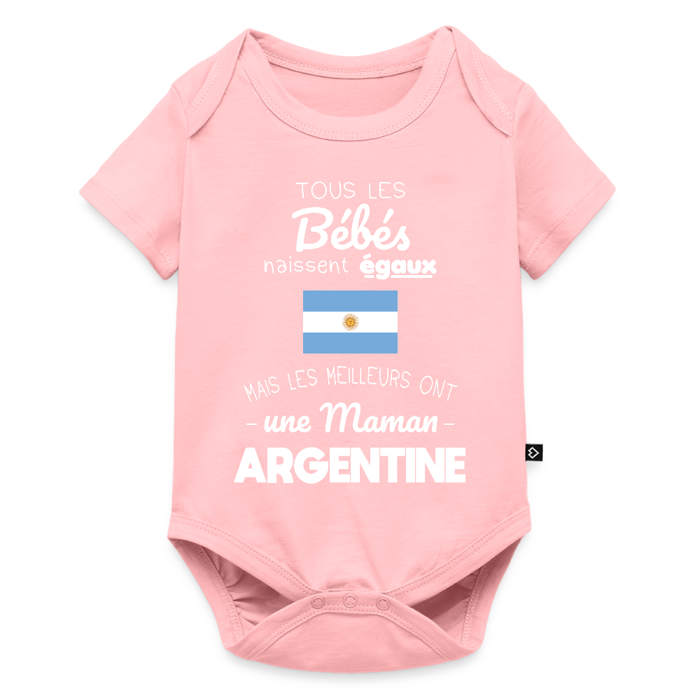 Body Bébé bio manches courtes - Les Meilleurs Ont Une Maman Argentine - rose