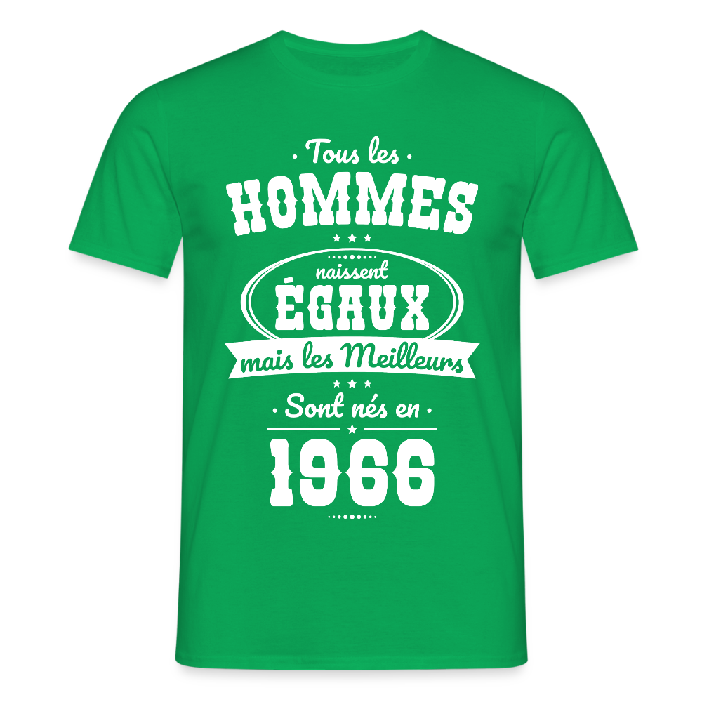 T-shirt anniversaire homme 60 ans – Les meilleurs sont nés en 1966 - vert
