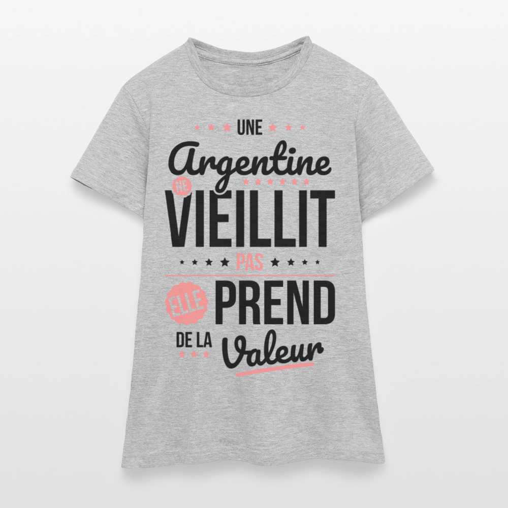 T-shirt Femme - Une Argentine ne vieillit pas - gris chiné