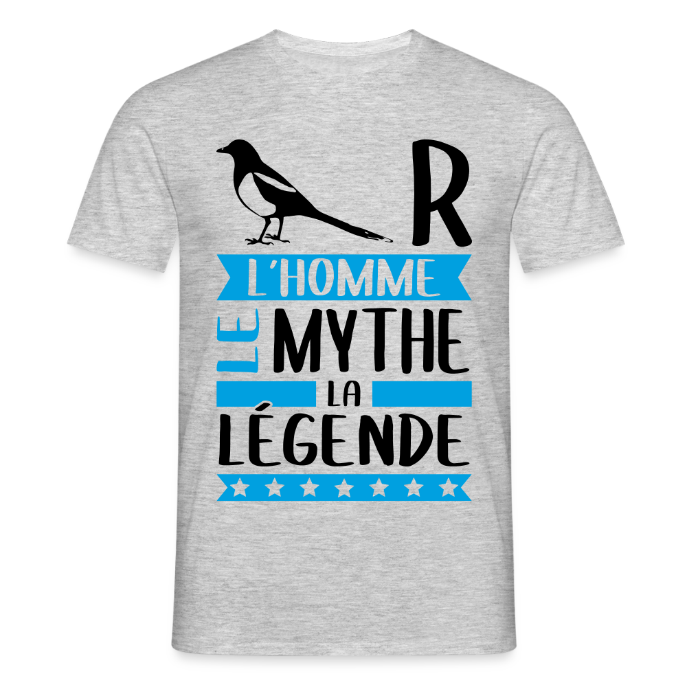 T-shirt homme coloris clair Pierre en rébus – L’homme, le mythe, la légende - gris chiné