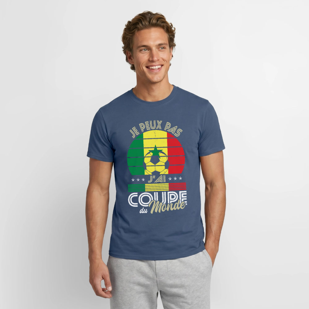 T-shirt Homme - Je peux pas j'ai Coupe du Monde - Sénégal - denim foncé