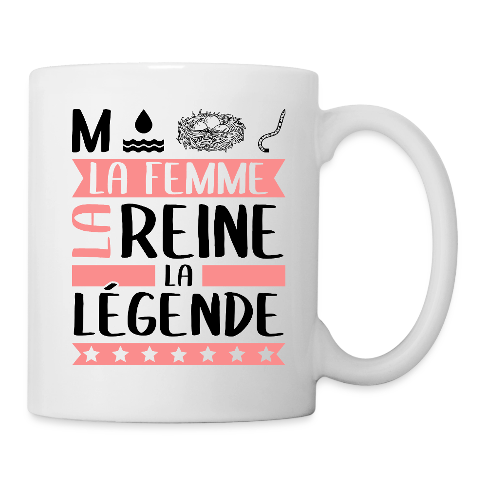 Mug Mug blanc Monique rébus – La femme, la reine, la légende Monique rébus – La femme, la reine, la légende - blanc