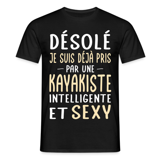T-shirt Homme - Je suis pris par une kayakiste intelligente et sexy - noir