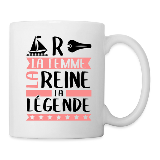 Mug blanc Marcelle rébus – La femme, la reine, la légende - blanc