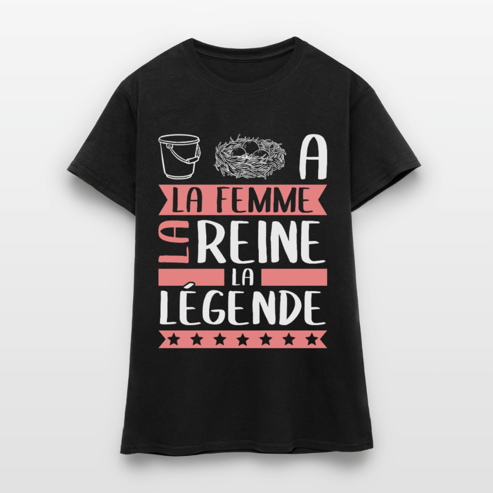 T-shirt femme Sonia rébus – La femme, la reine, la légende - noir