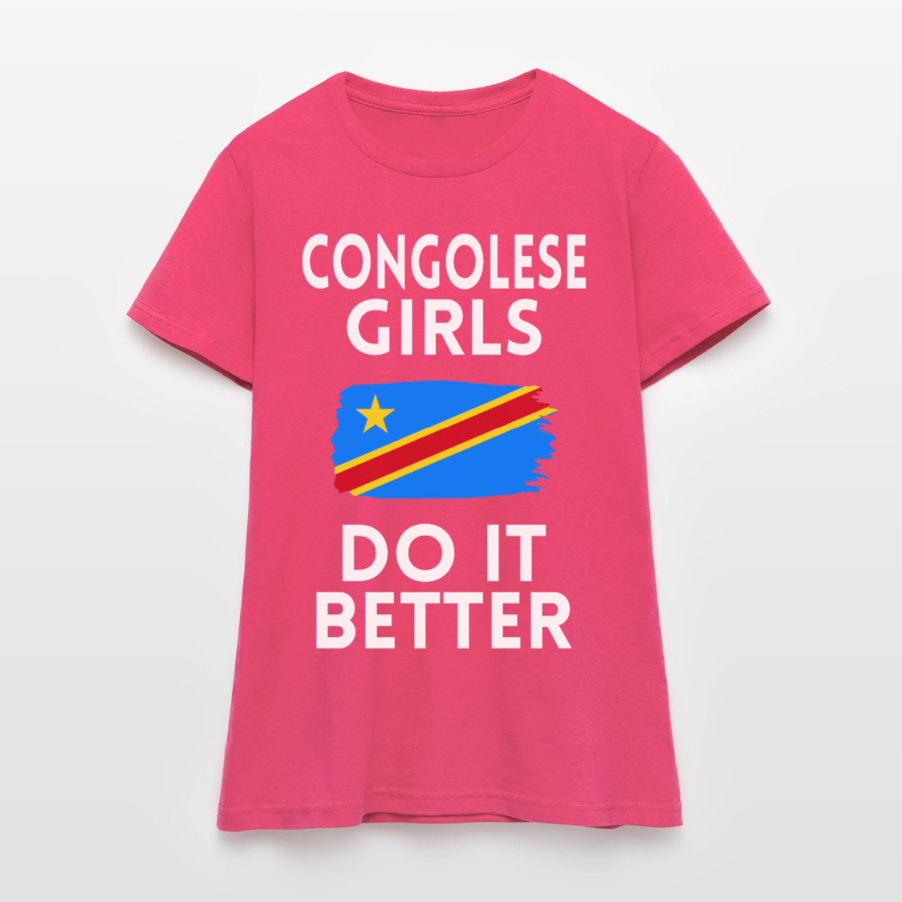 T-shirt femme - Congolese Girls Do It Better - RDC - rose azalée