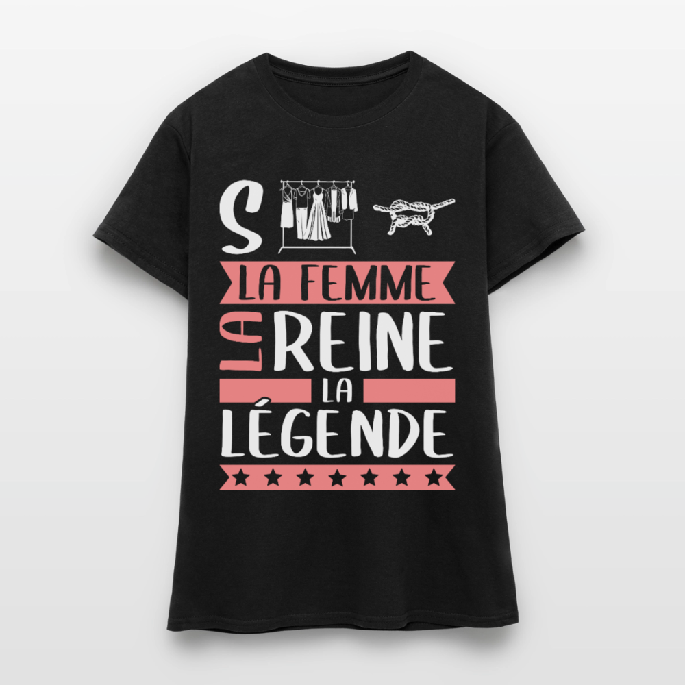T-shirt femme Sabine rébus – La femme, la reine, la légende - noir