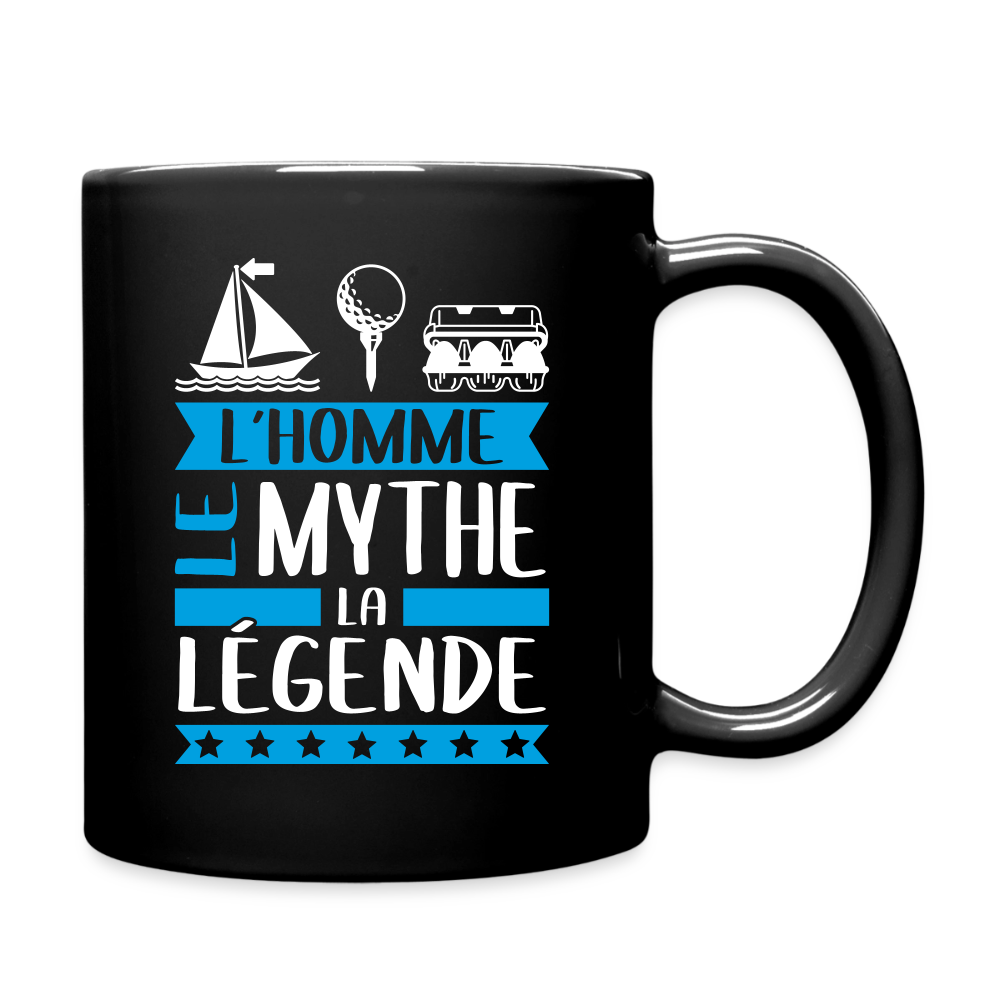 Mug uni Mathieu rébus – L’homme, le mythe, la légende - noir