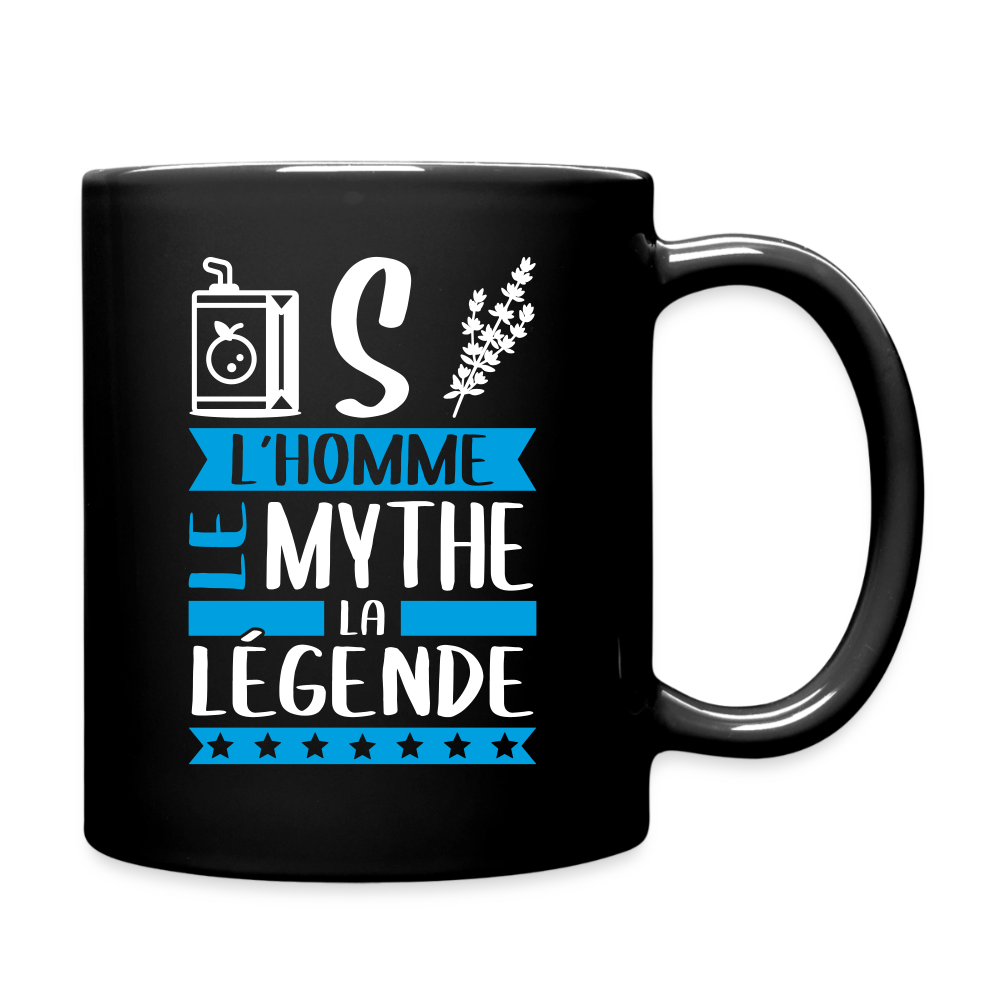 Mug uni Justin rébus – L’homme, le mythe, la légende - noir