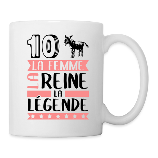 Mug blanc Diane rébus – La femme, la reine, la légende - blanc
