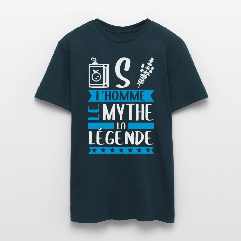 T-shirt homme Justin rébus – L’homme, le mythe, la légende - marine