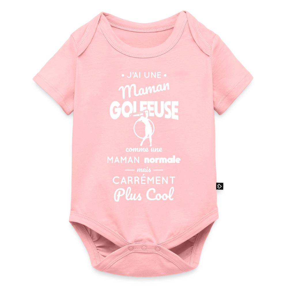 Body Bébé bio manches courtes - J'ai une maman golfeuse - rose