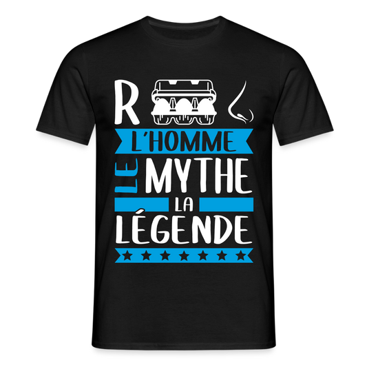 T-shirt homme René rébus – L’homme, le mythe, la légende - noir