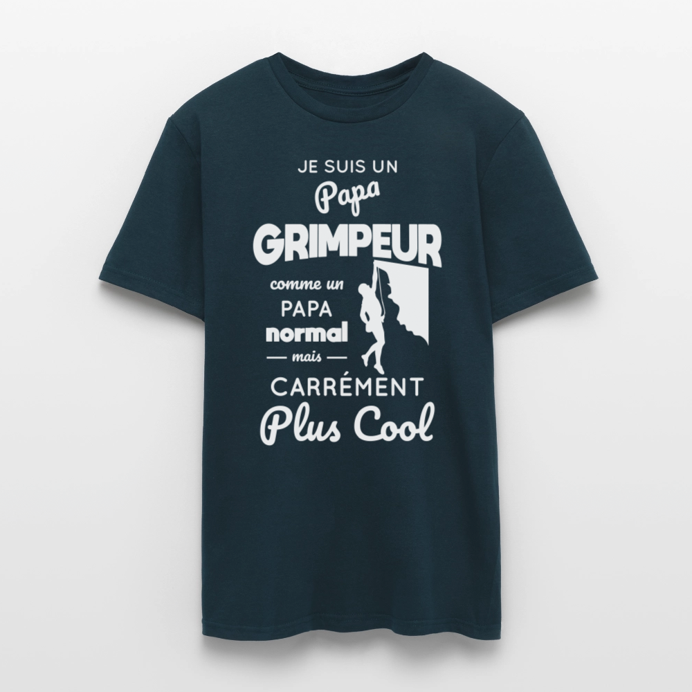 T-shirt Homme - Papa grimpeur plus cool - marine