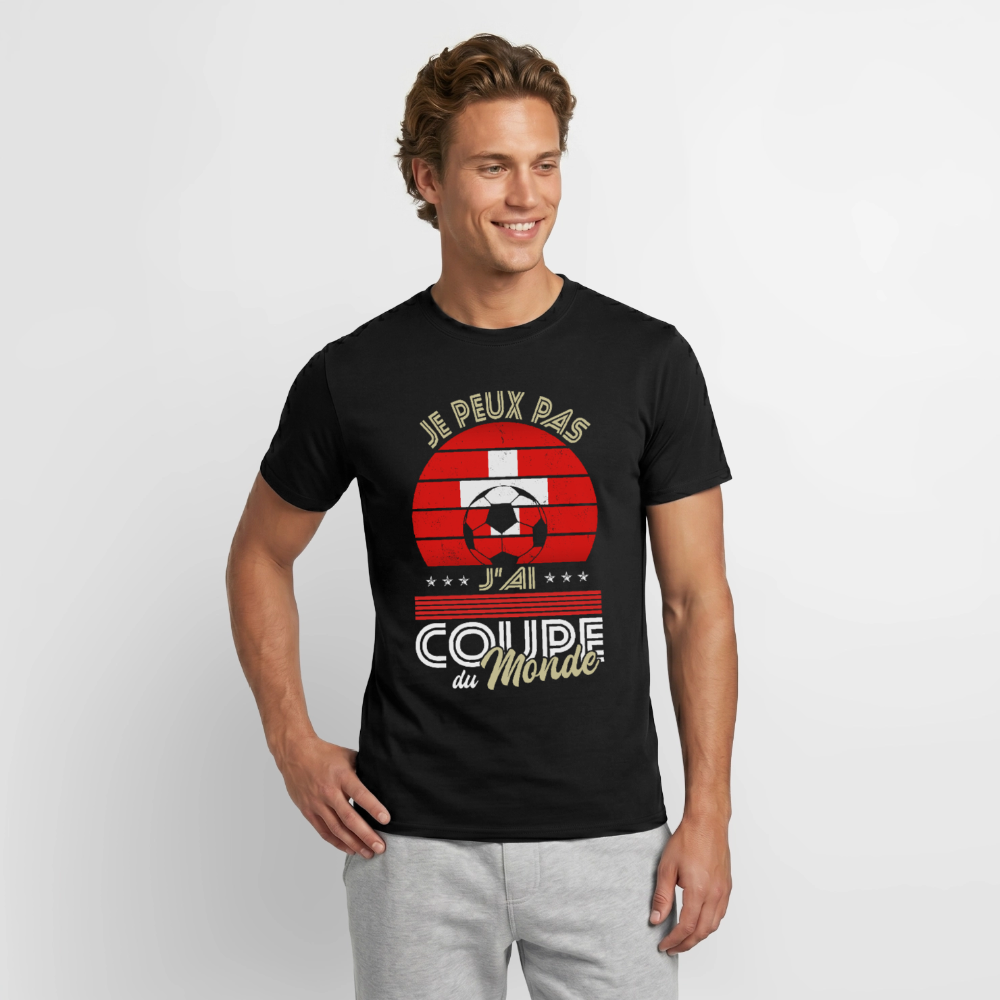 T-shirt Homme - Je peux pas j'ai Coupe du Monde - Suisse - noir