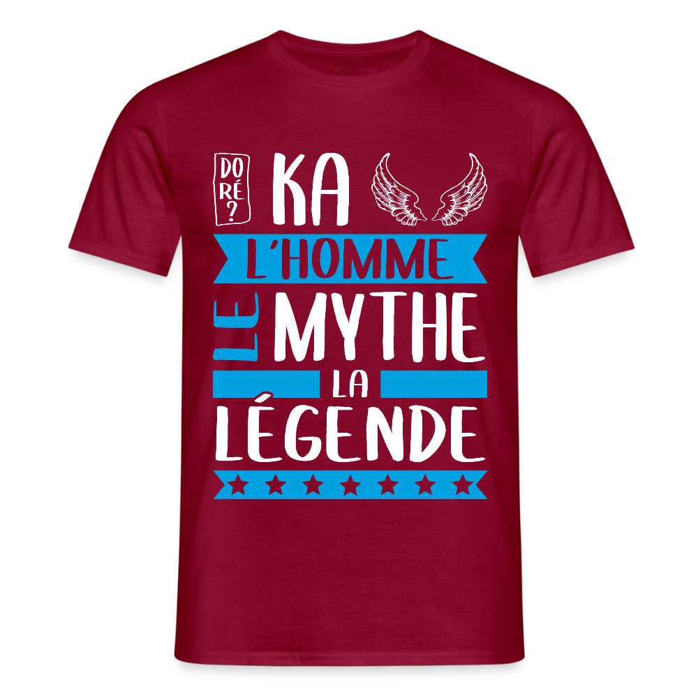 T-shirt homme Michaël rébus – L’homme, le mythe, la légende - rouge brique