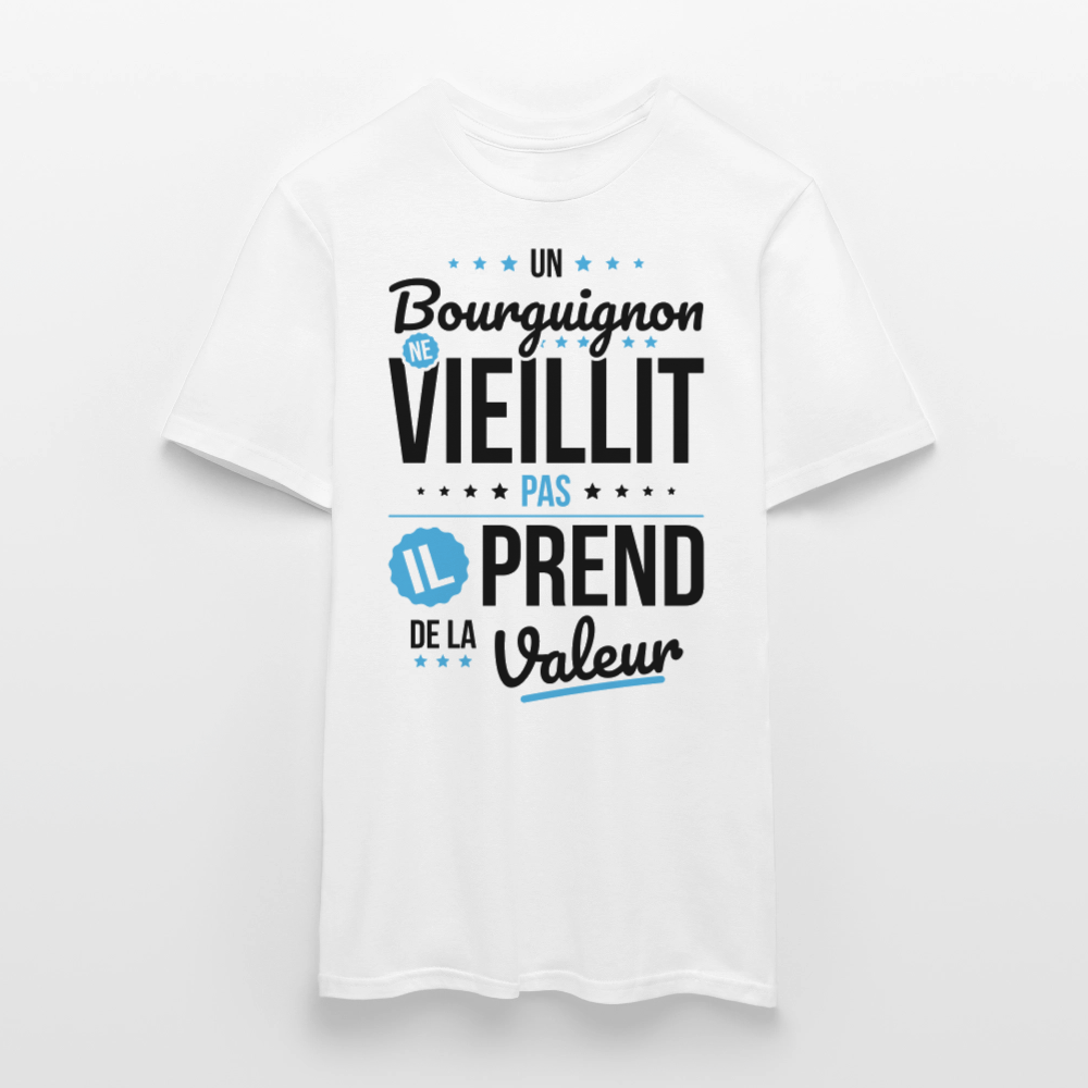 T-shirt Homme - Un Bourguignon ne vieillit pas - blanc