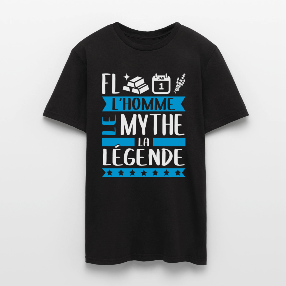 T-shirt homme Florentin rébus – L’homme, le mythe, la légende - noir