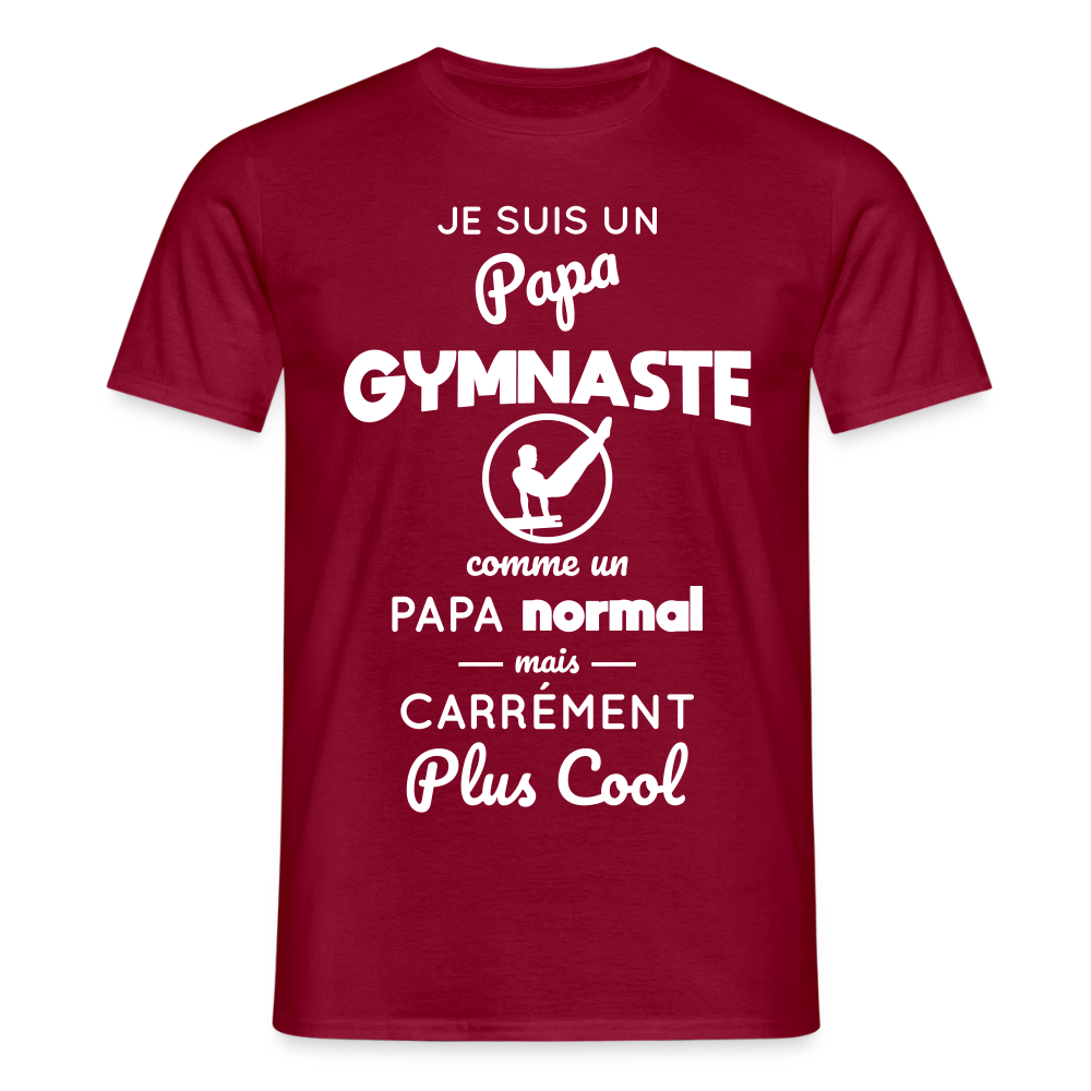 T-shirt Homme - Papa gymnaste plus cool - rouge brique