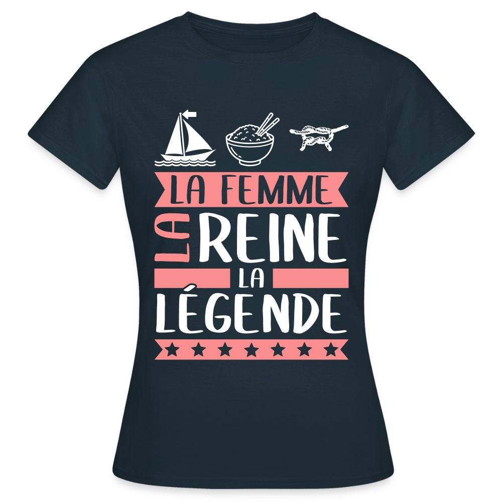 T-shirt femme Marine rébus – La femme, la reine, la légende - marine