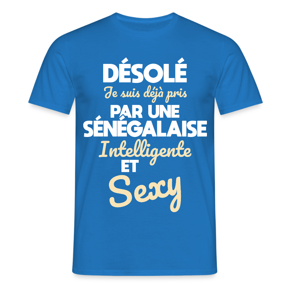 T-shirt Homme -  Je suis déjà pris par une Sénégalaise intelligente et sexy - bleu royal