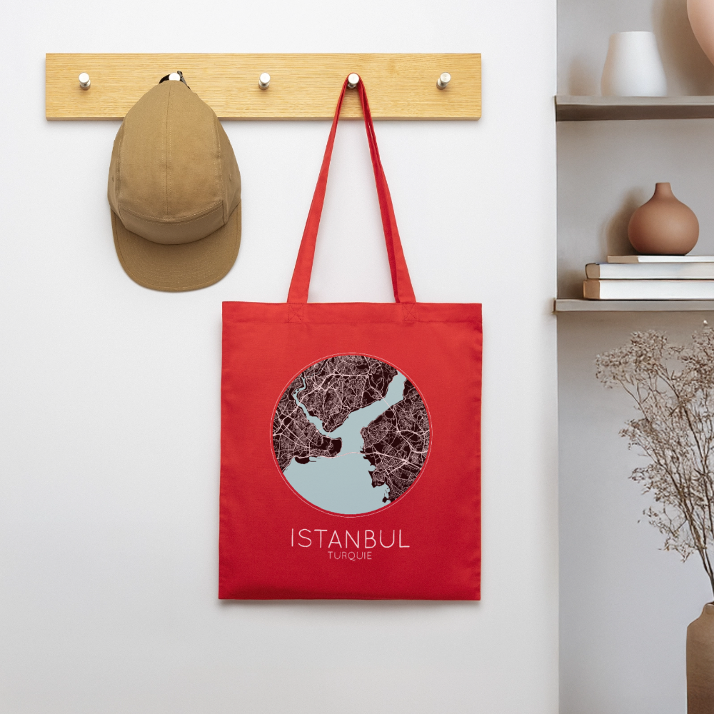 Tote Bag Istanbul Bio – Plan d’Istanbul - rouge