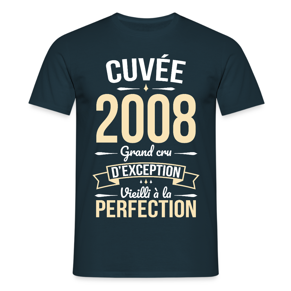 T-shirt anniversaire homme 18 ans – Cuvée 2008, Grand cru d’exception - marine