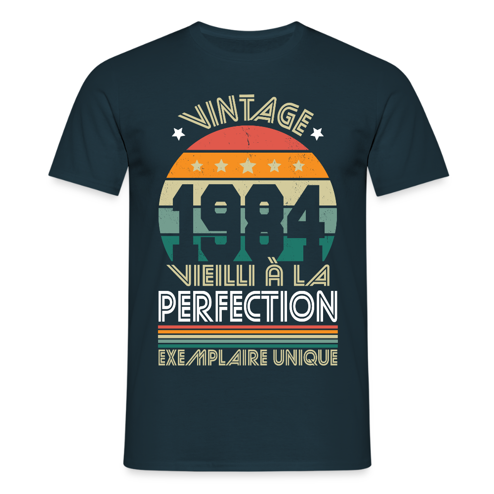 T-shirt Homme - Anniversaire 41 Ans - Vintage 1984 - marine