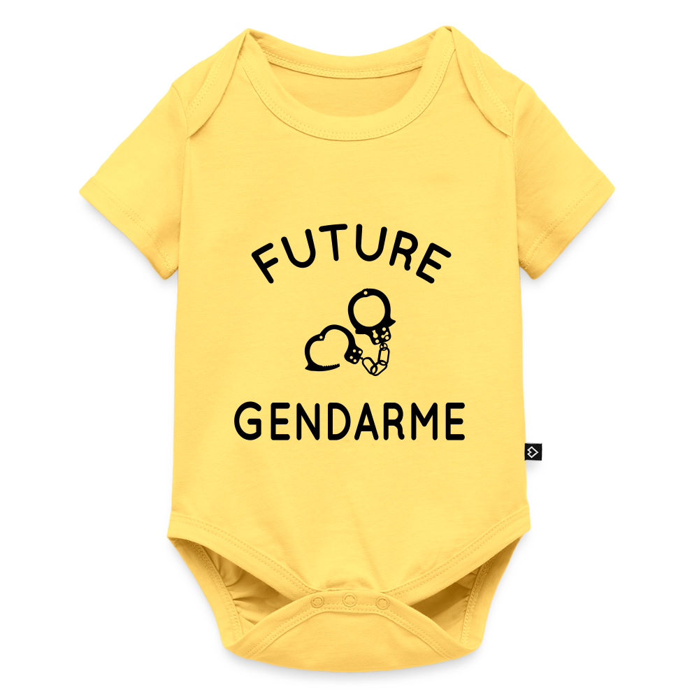 Body Bébé bio manches courtes - Future gendarme - jaune pastel