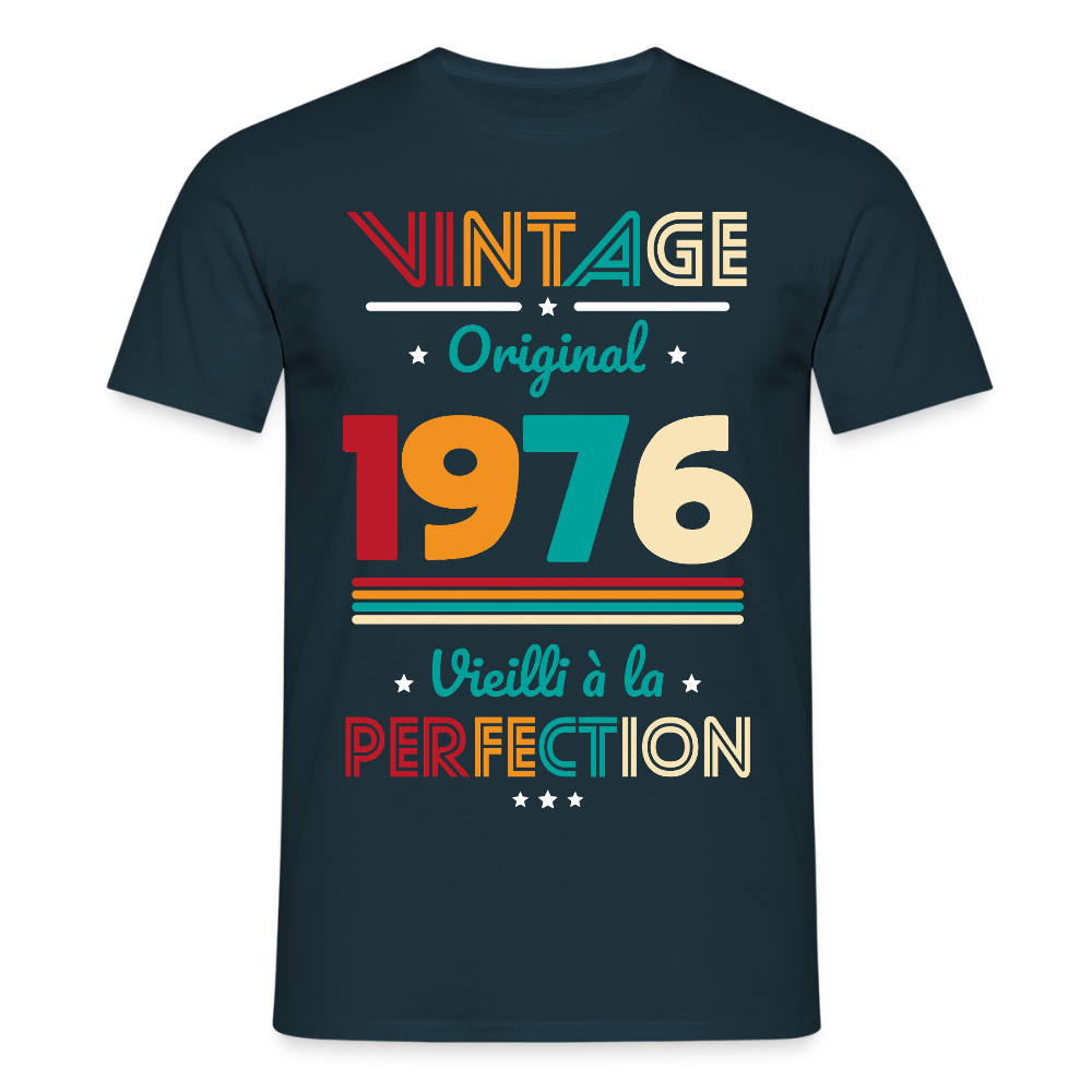 T-shirt anniversaire homme 50 ans – Vintage, original, 1976 - marine