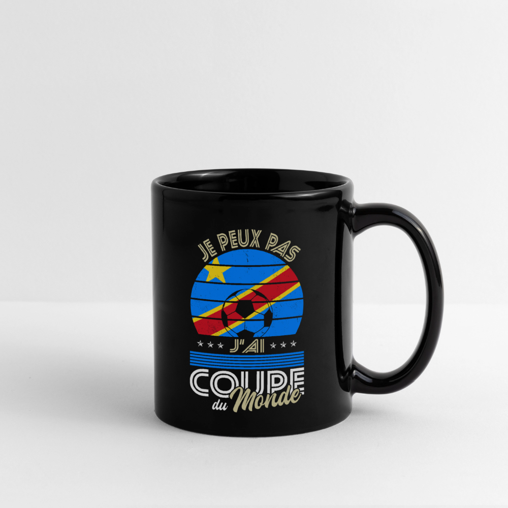 Mug uni - Je peux pas j'ai Coupe du Monde - RD Congo - noir