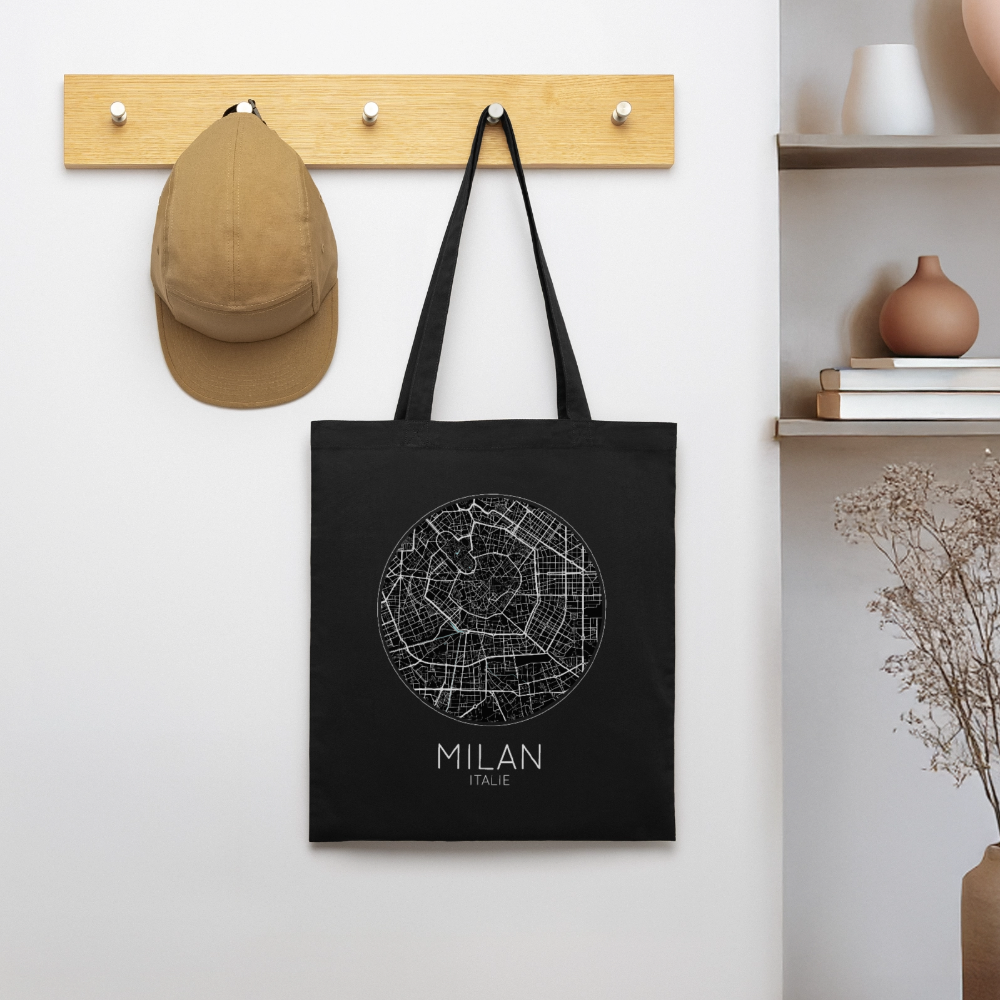 Tote Bag Milan Bio – Plan de Milan - noir